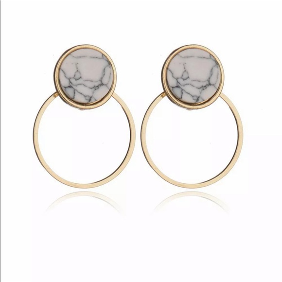 Jewelry - ✨ Marble Round Circle Earrings 😍